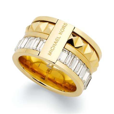 michael kors baguette ring|Gold.